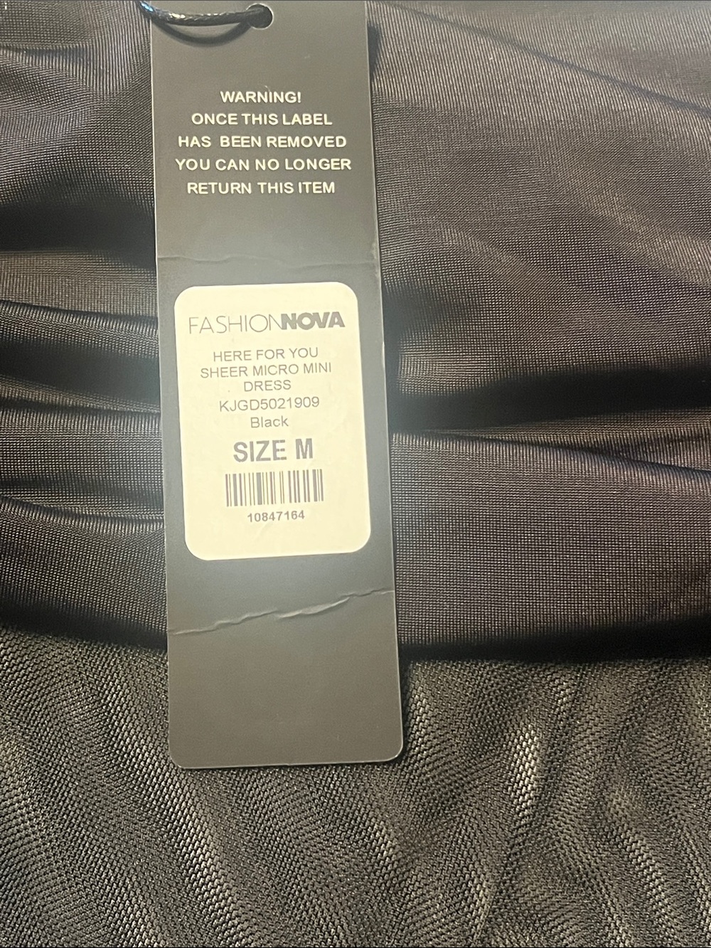 Fashion Nova Micro Mini Sheer Dress, Black, Medium - Picture 4 of 6